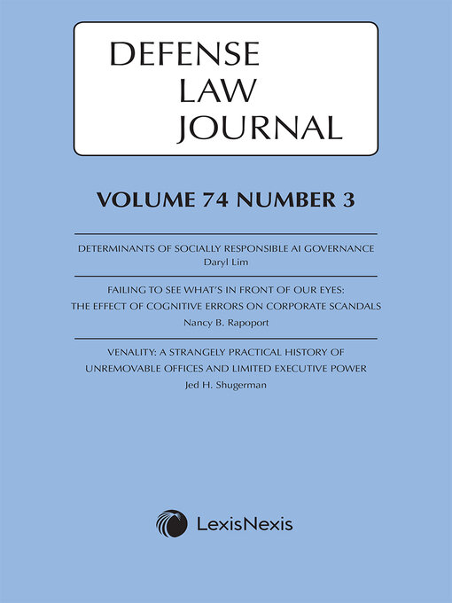 Title details for Defense Law Journal by Publisher's Editorial Staff - Wait list